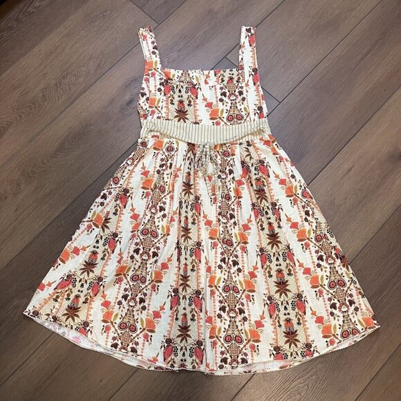 Agua Bendita for Anthropologie Goldenrod Button Front  Midi Dress Size PL - Picture 5 of 9